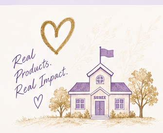 School fundraising illustration with Real Products. Real Impact.